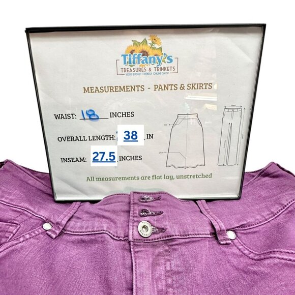 Torrid Denim Jeggings Womens 18R Purple 3 Button and Zip Fly Pockets - Picture 8 of 8